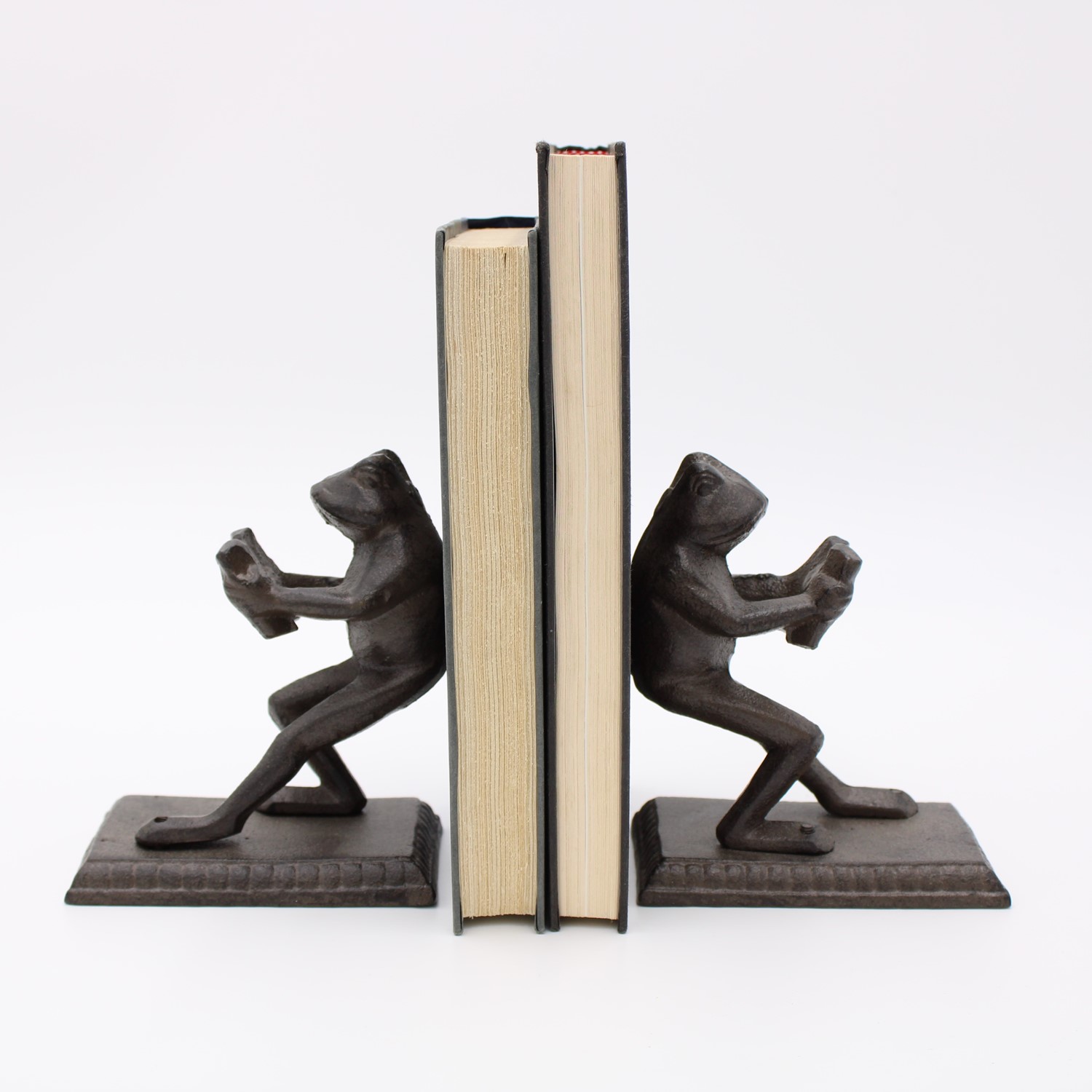 Set/2 Cast Iron Frog Bookends, 5x5.5x3.25" HD5233