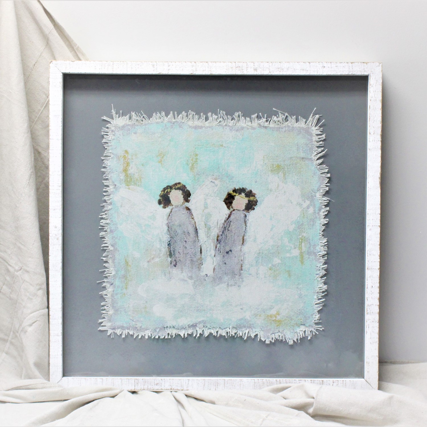 26x26x2" Angel Duo Glass Shadow Box ©Tawnya Norton TN1227