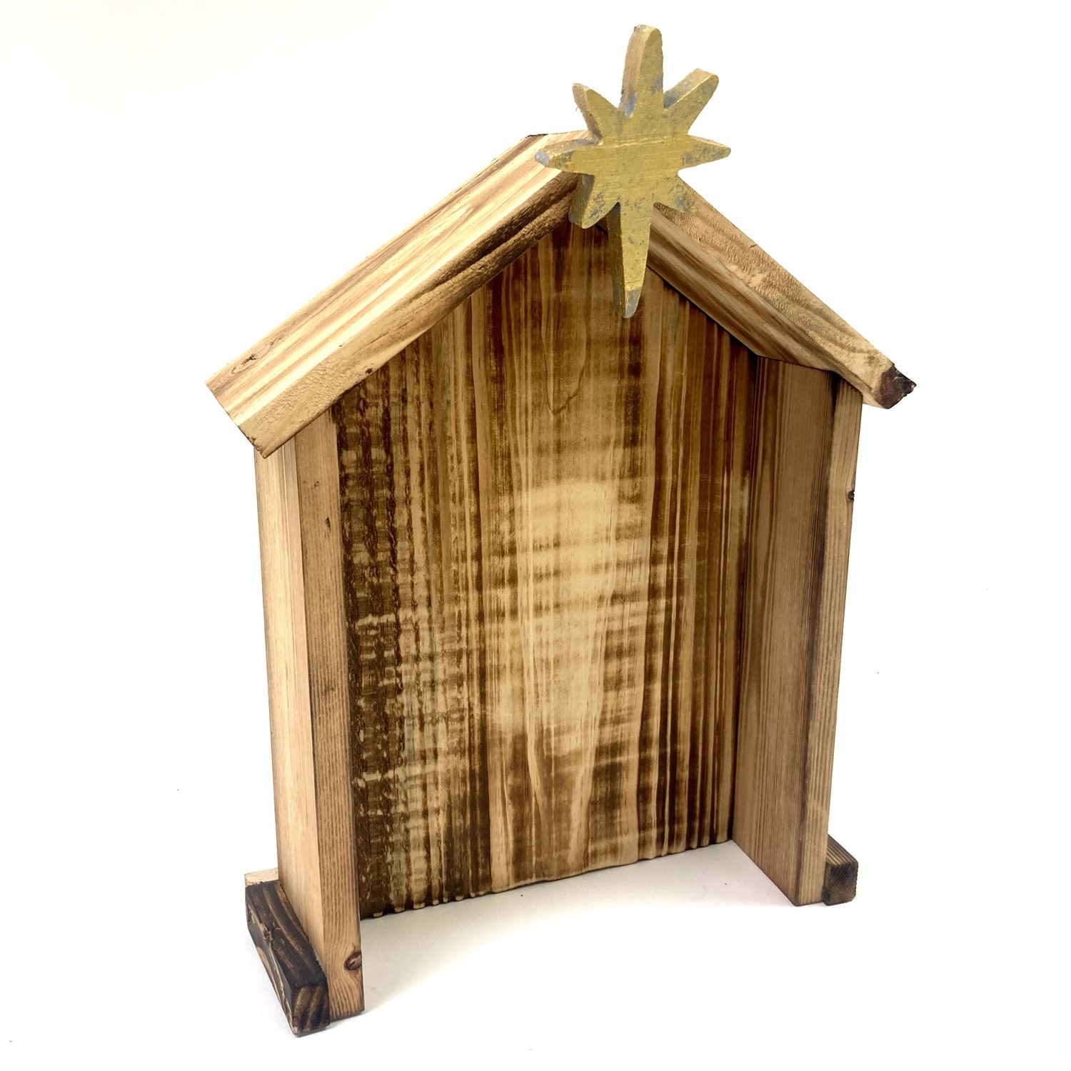 11x14.75" Wood Creche with Removable Star CR1001