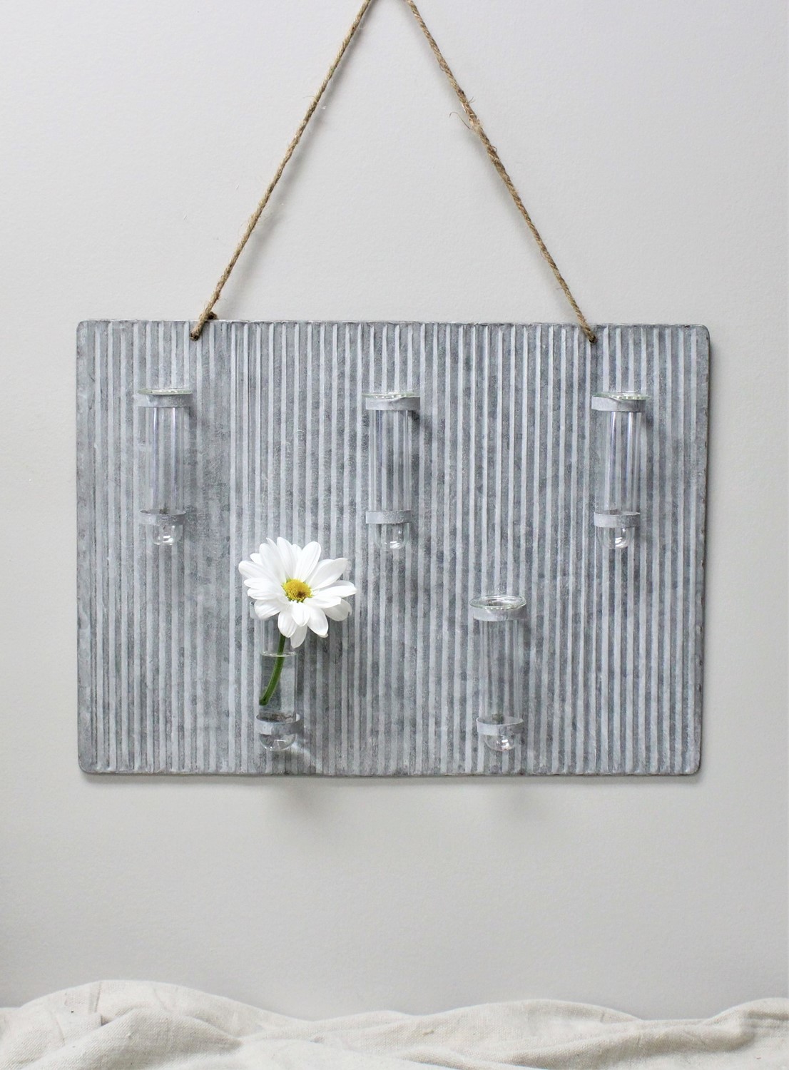 16x12" Hanging Galvanized x5 Test Tube Vases TCE1700
