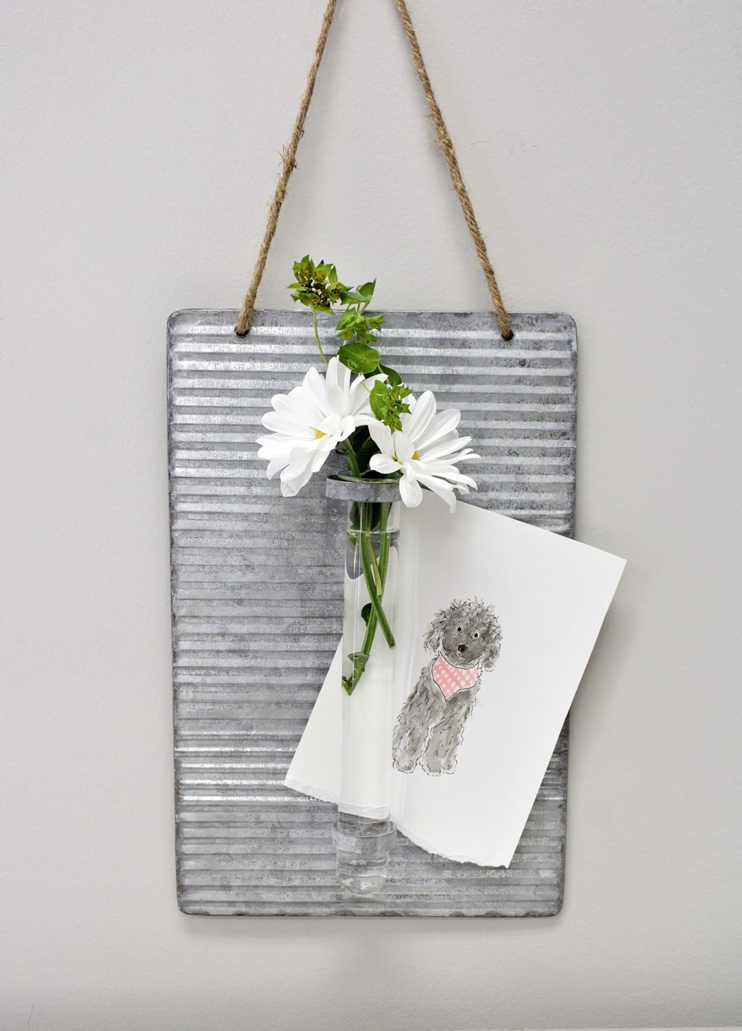 11.5x7.5" Hanging Galvanized x1 Test Tube Vase TCE1701