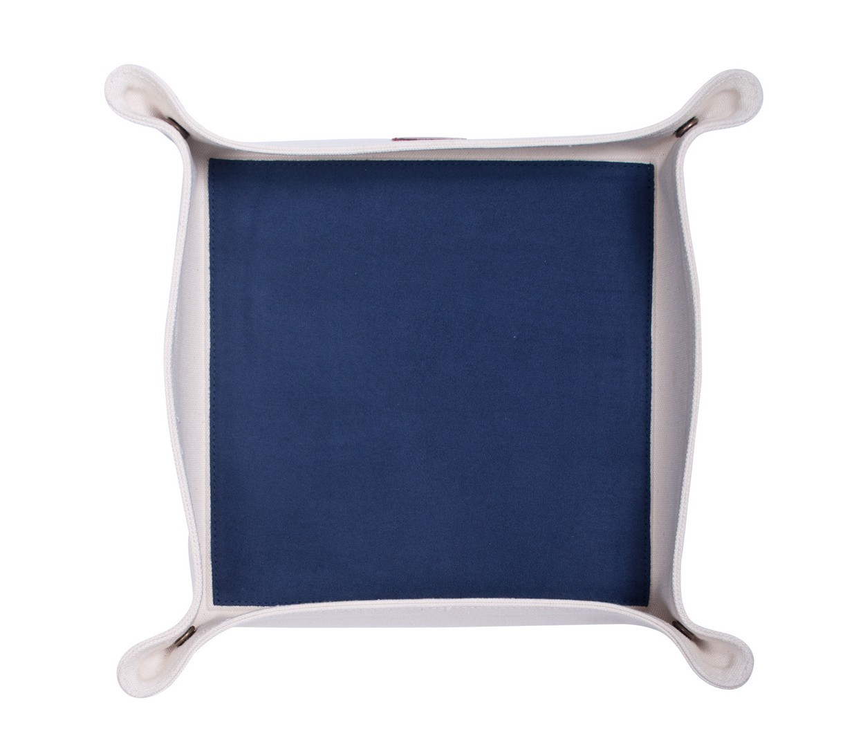 6x6x2" Color Block Valet Tray, Navy (canvas, microfiber) CDHA138