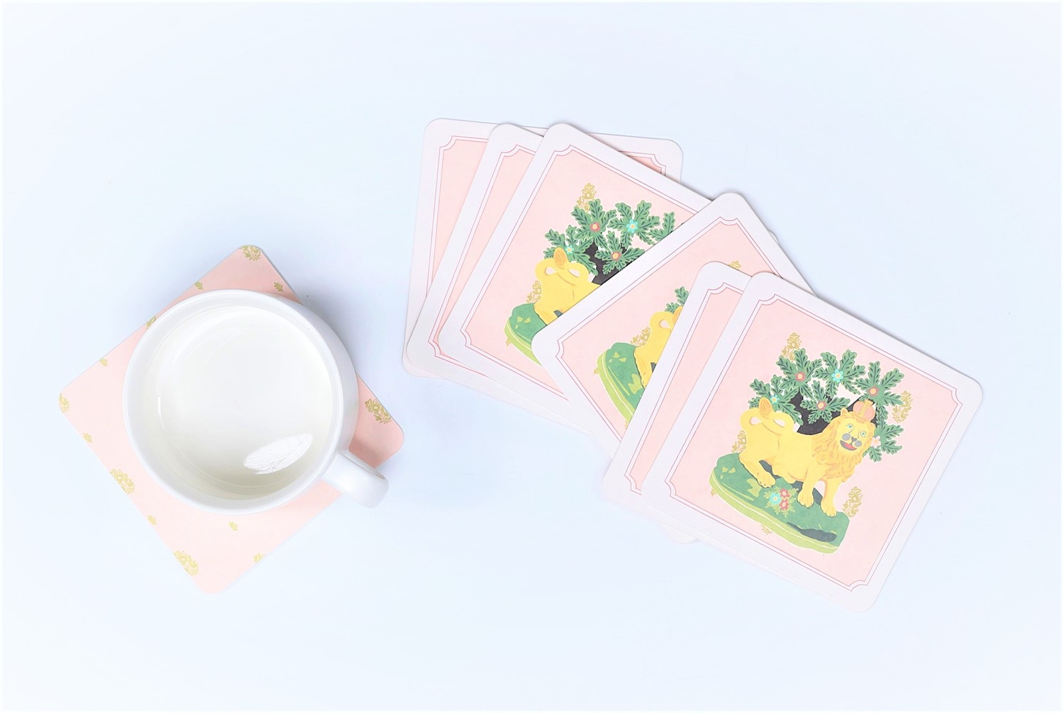 Set/8 Double-sided Cardstock Coasters, Lion ©Debi Vincent, 4x4" DV1043