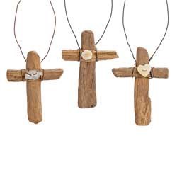 4.5" Driftwood Cross, 3 Assorted JM24300A