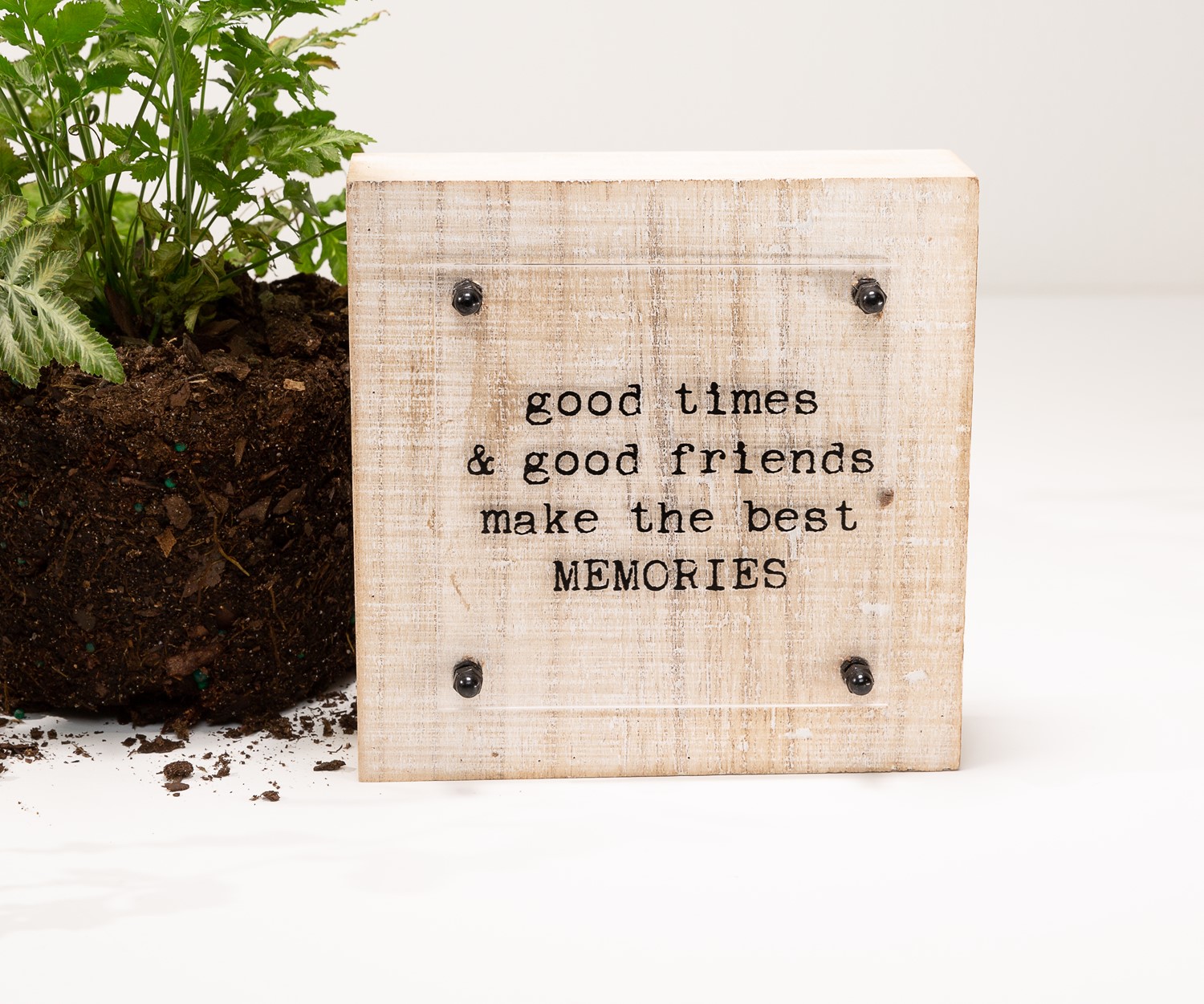 6x6x1.5" Good Times Box Sign, Wood with Acrylic HD6043