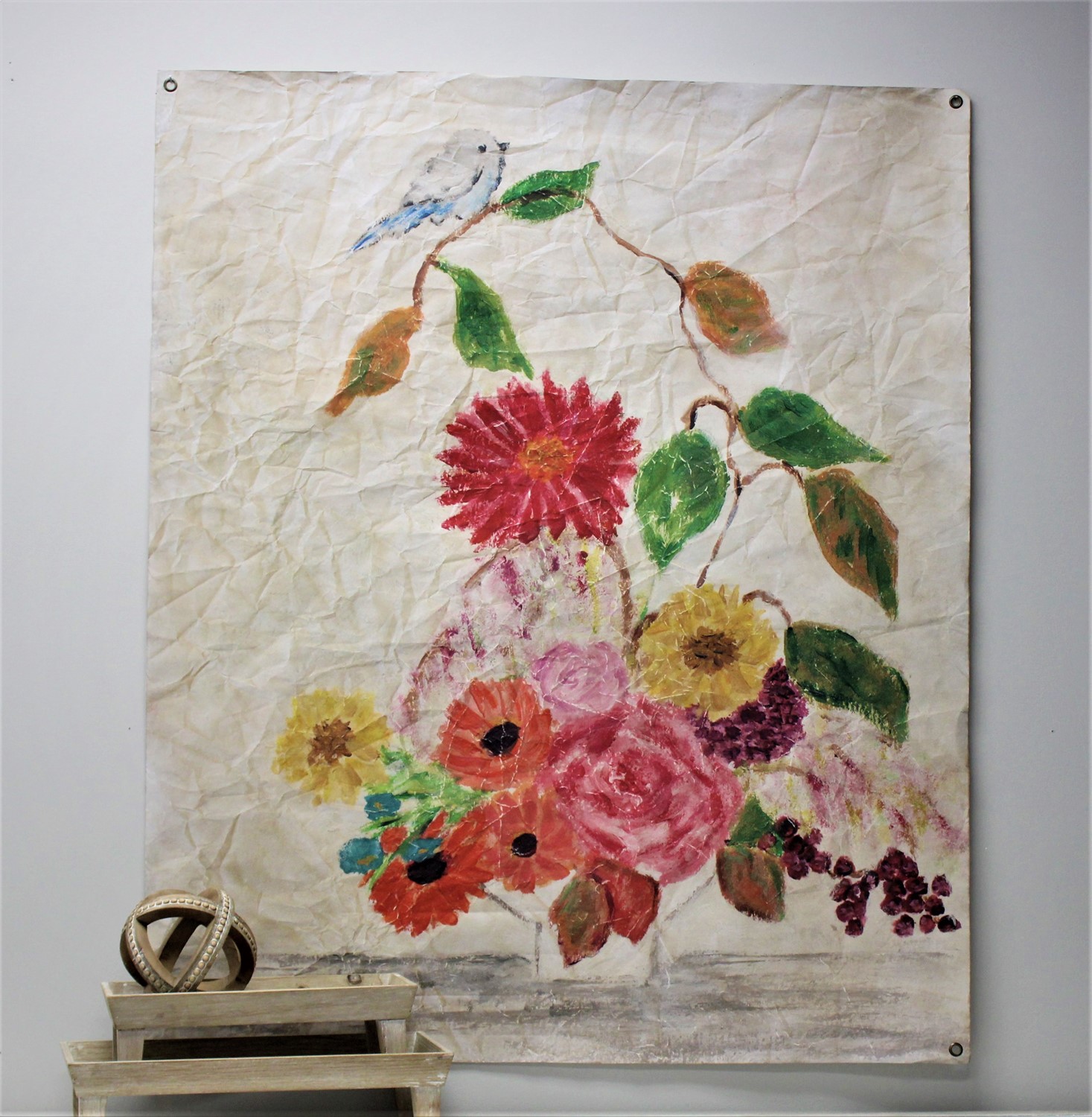 38x46" Art Paper, Floral with Bird ©Tawnya Norton TN2021