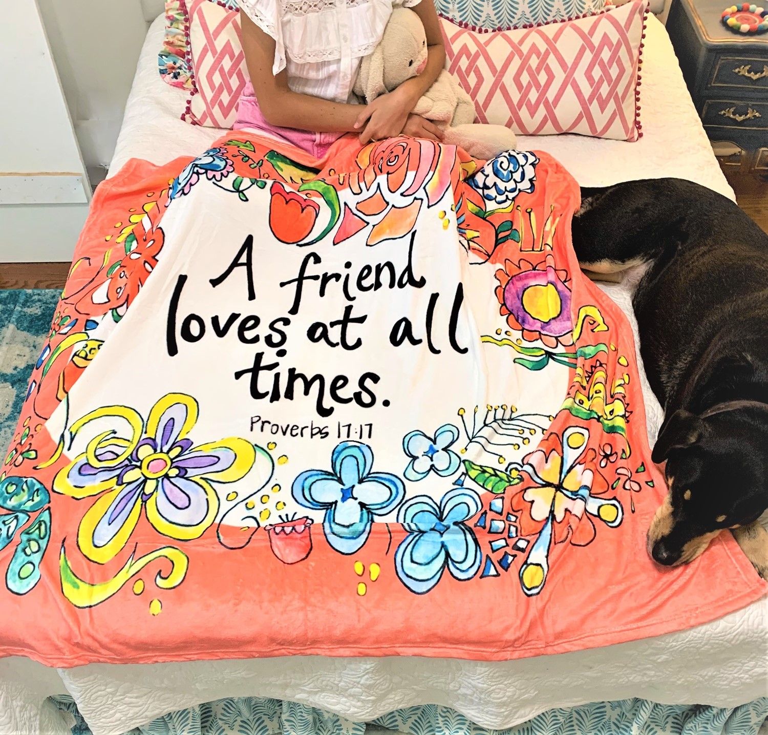 59" Square Plush Throw, A Friend Loves ©The Glory Bee CB2130