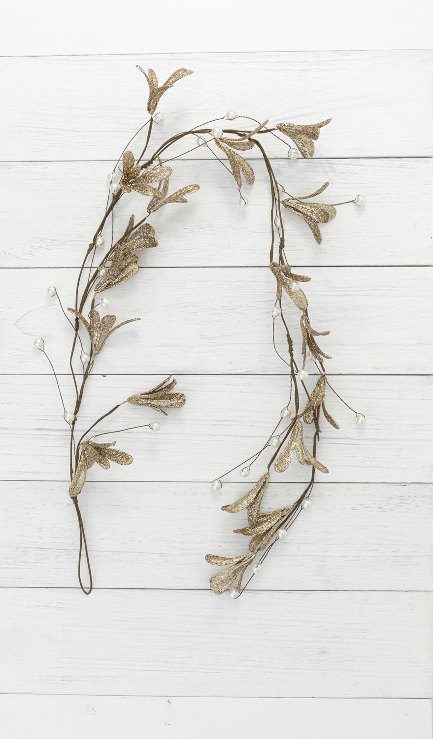 47" Pearl and Gold Leaf Garland CM5419