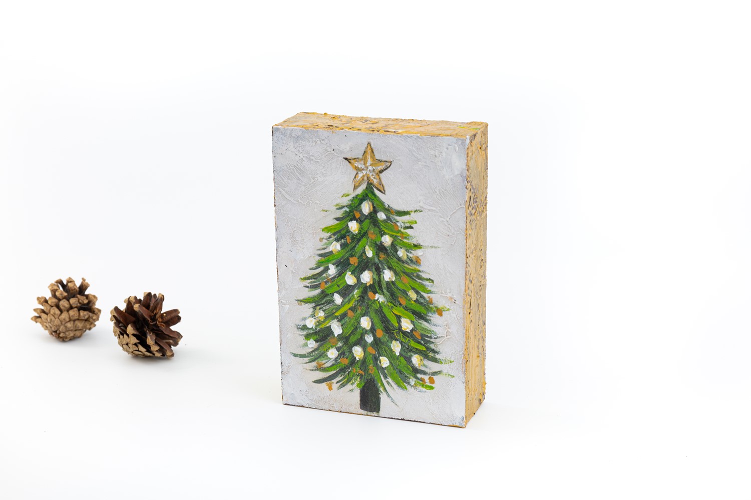 4x6" Handpainted Block, Tree ©Savannah McClain SMX1032
