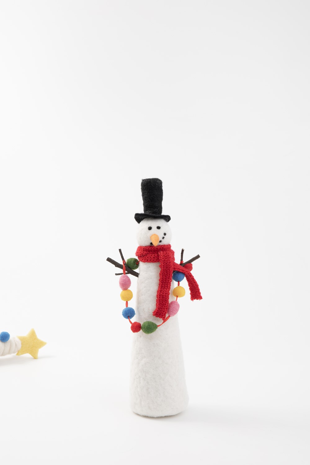 13" Felt Snowman Holding Multicolor Garland CM5531
