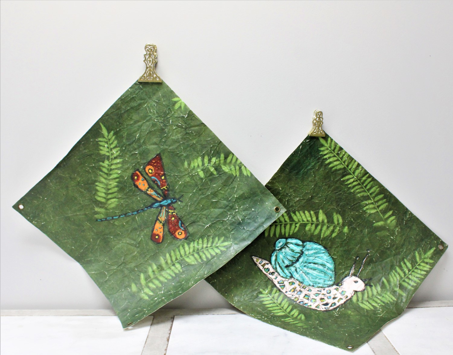 20x20" Art Paper, Dragonfly in Fern ©Tawnya Norton TN2061