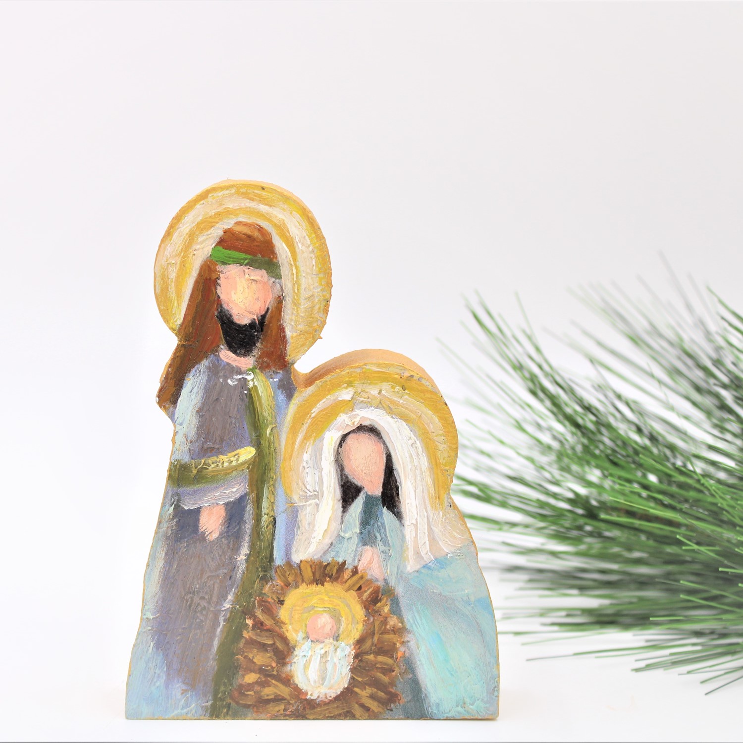 6" Handpainted Cutout Holy Family ©Candice Boatright CBX1013