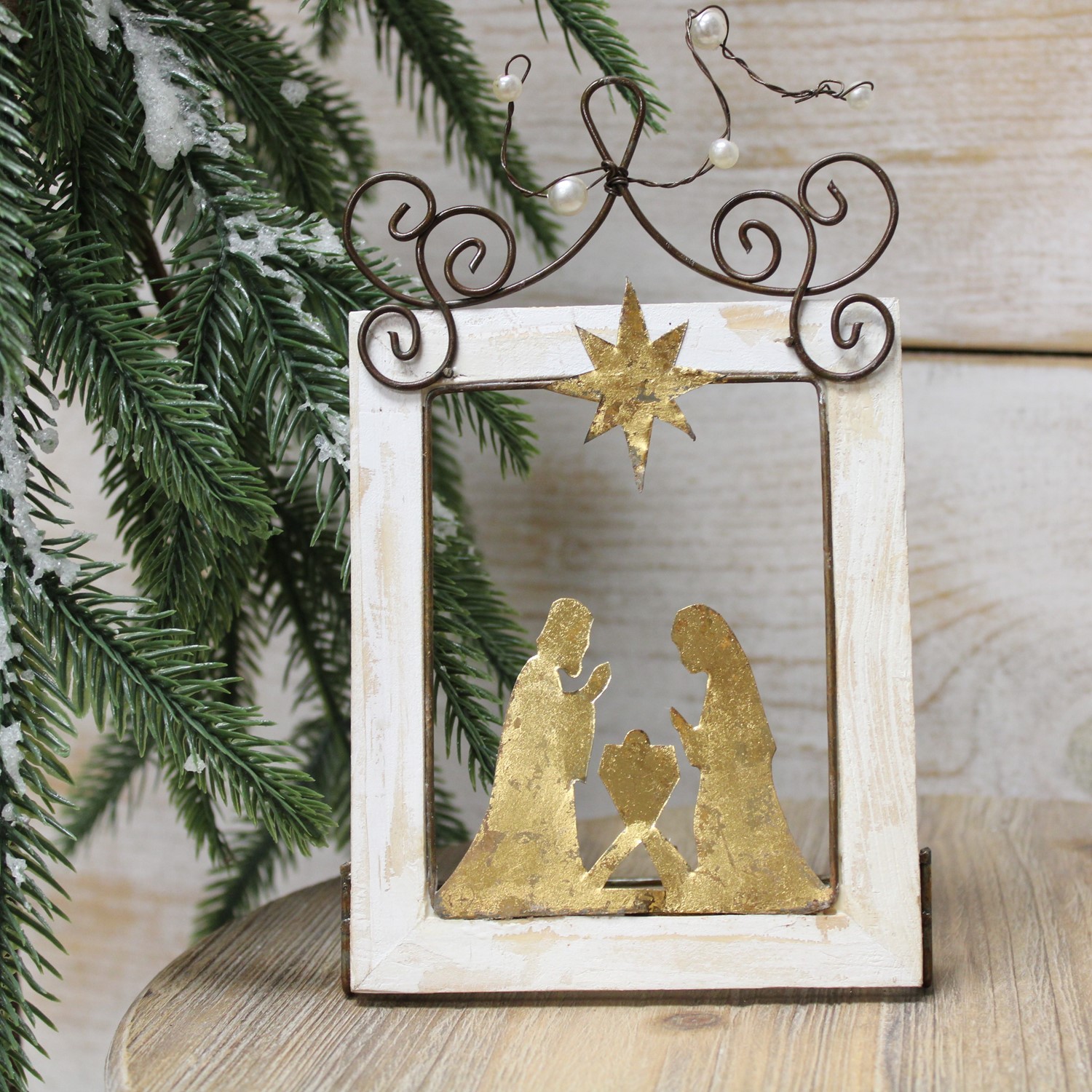 4.5x7.25" Framed Gold Leafed Holy Family Silhouette, Tabletop JM9325