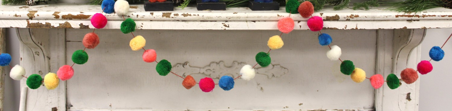 68" Multi Colored Pom Pom (1.5") Garland CM1317