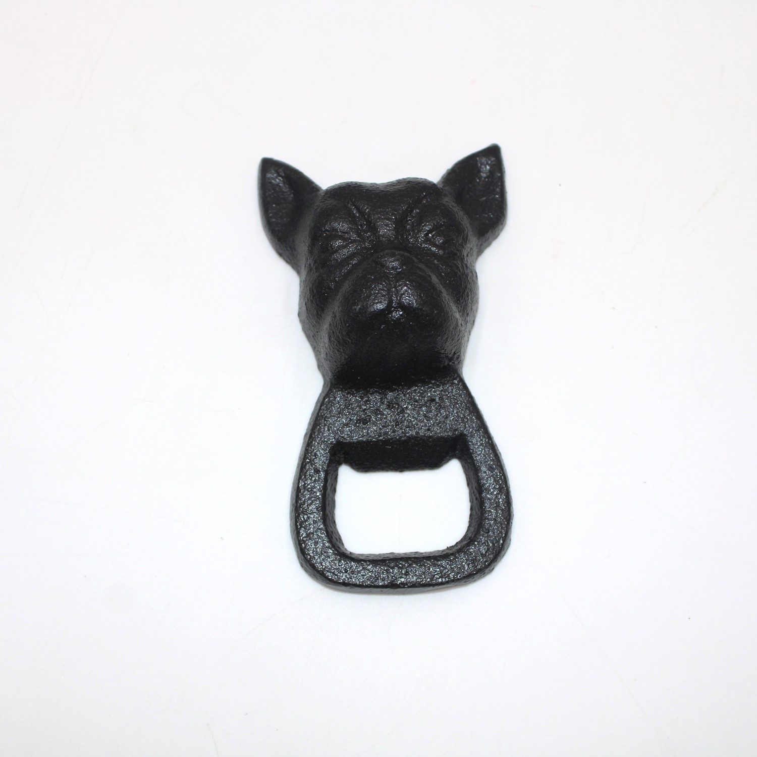 2x1.2x4" Cast Iron Frenchie Bottle Opener, Black HD7106