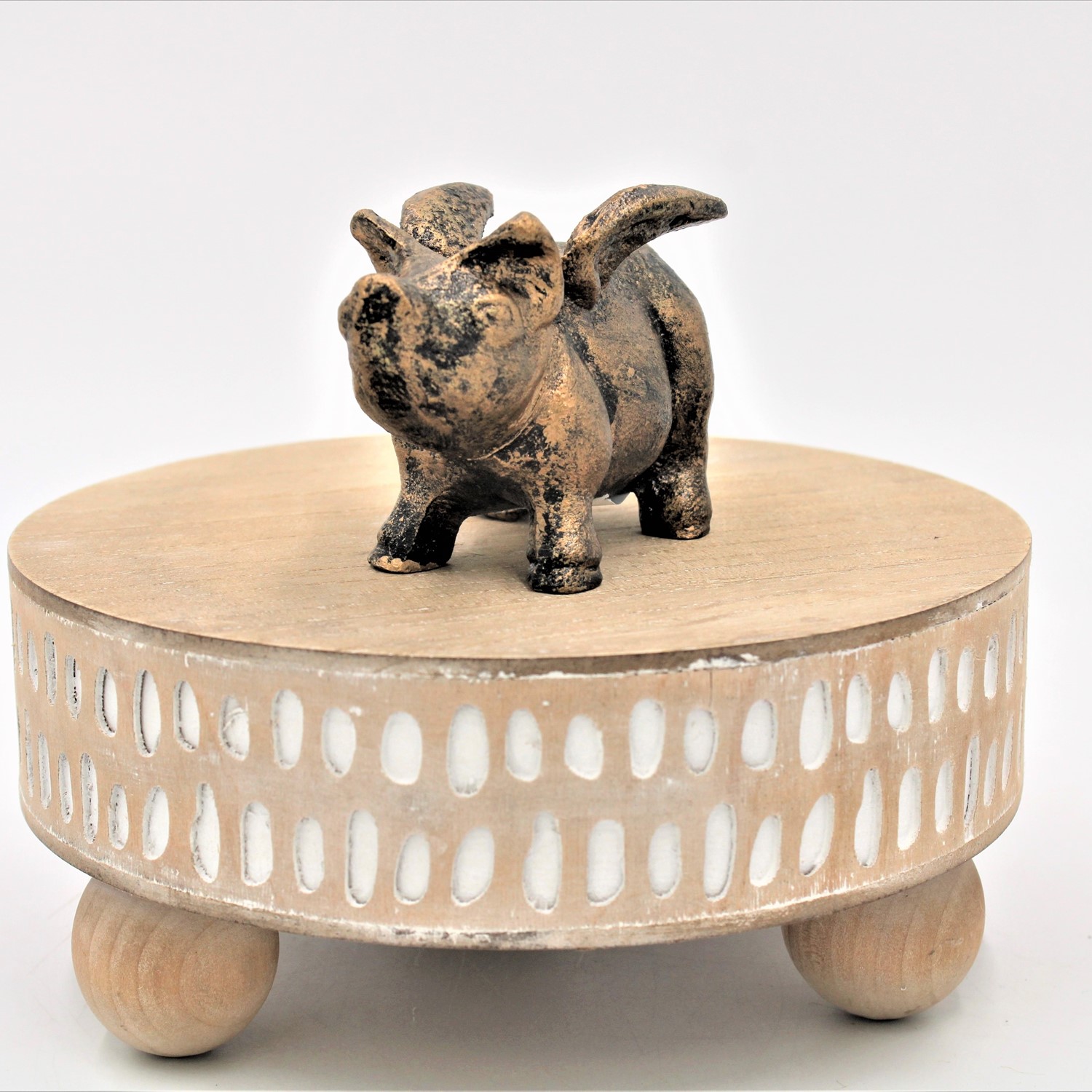 4.3x2.3x2.7" Cast Iron When Pigs Fly, Antique Gold HD7110