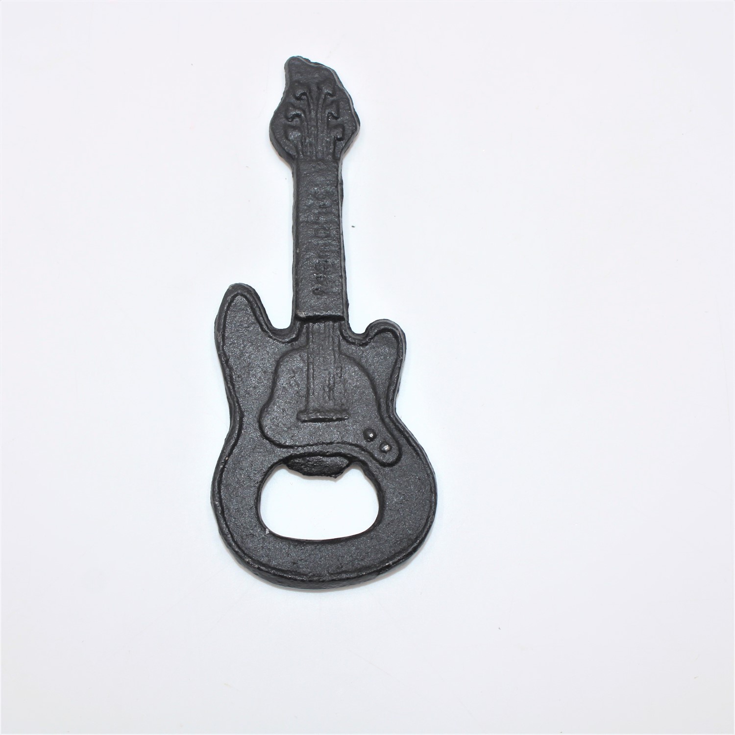 2x5" Cast Iron Guitar Bottle Opener, Black HD7116