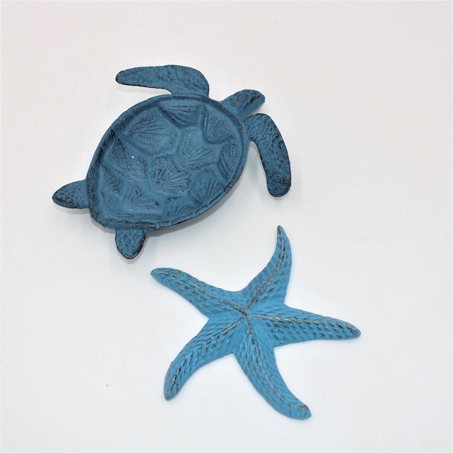 7x6x1.5" Cast Iron Turtle Dish, Blue HD7126