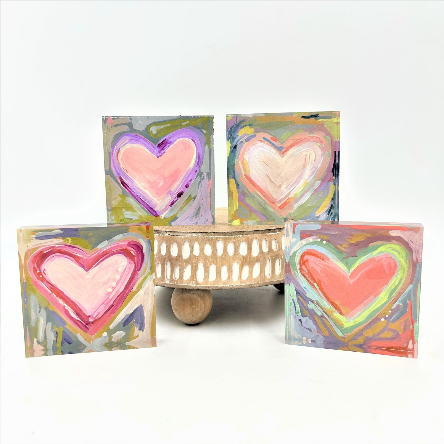 4x.8x4" Acrylic Heart Block Sign, 4 assorted ©Candice Boatright CB1808A
