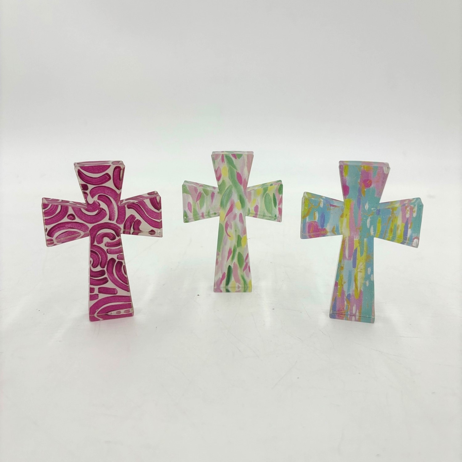 2x.5x3" Cutout Acrylic Cross, Brights, 3 assorted ©Haley Bush HB1017A