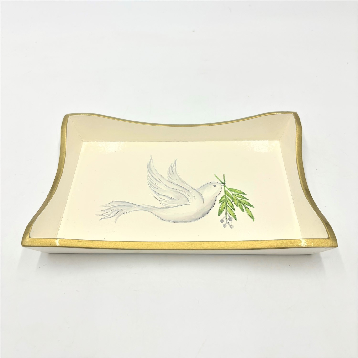 6x9x1" Handpainted Wood Tray, Dove ©Tawnya Norton TN2166