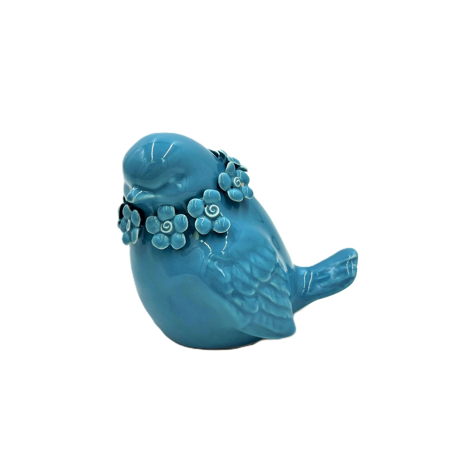 3x3.5x4" Ceramic Bird, Turquoise HD7223
