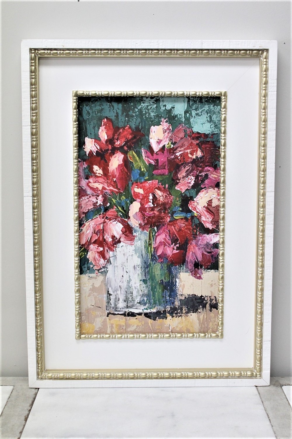 19.5x1.4x27.5" Double Wood Framed Flower Art ©Candice Boatright CB1813