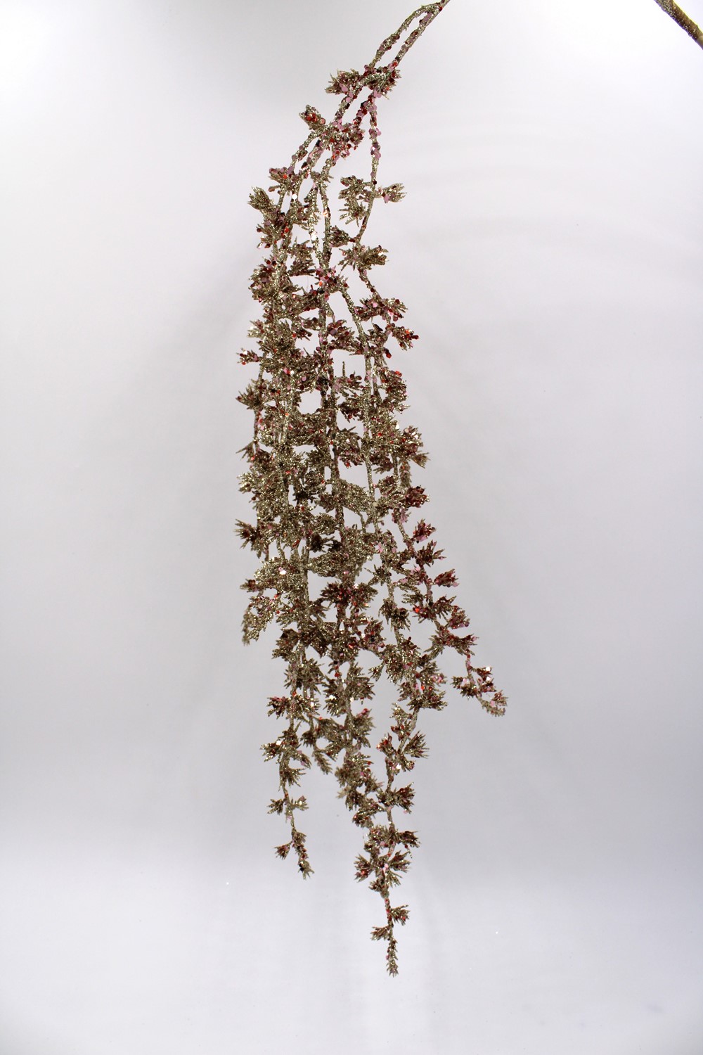47" Gold and Red Glittered Draping Stem FLX6025