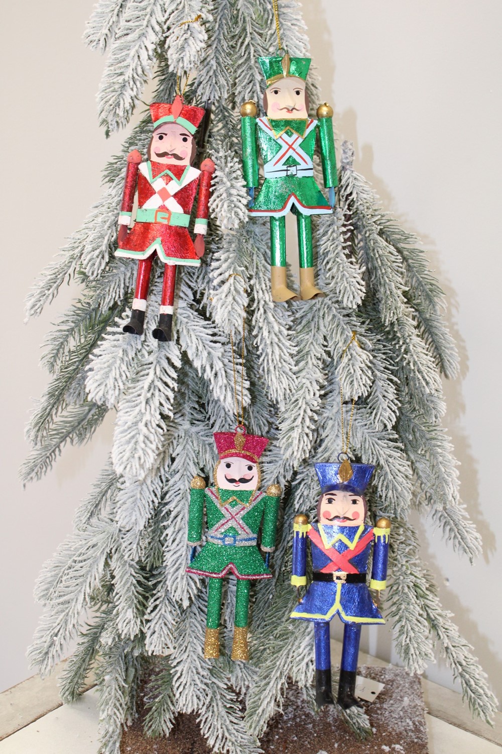 2.5x7" Tin Soldier Ornament, 4 assorted CM3242A