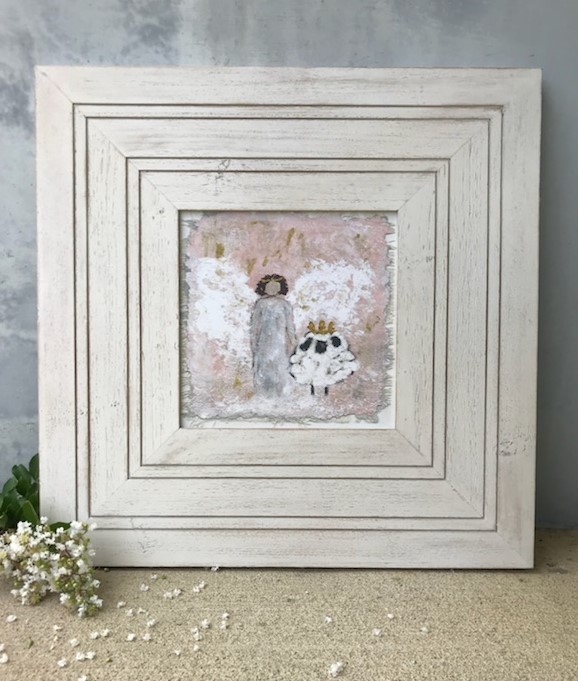 28" Angel with Lamb Wall Art ©Tawnya Norton TN1249