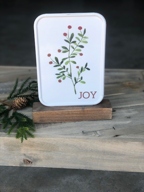 8" Metal/Wood Table Sign, Joy CM4115