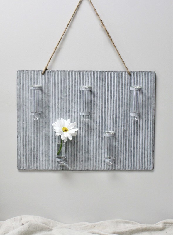16x12" Hanging Galvanized x5 Test Tube Vases TCE1700