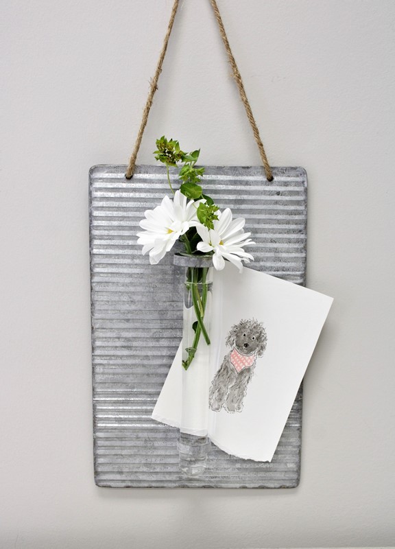 11.5x7.5" Hanging Galvanized x1 Test Tube Vase TCE1701