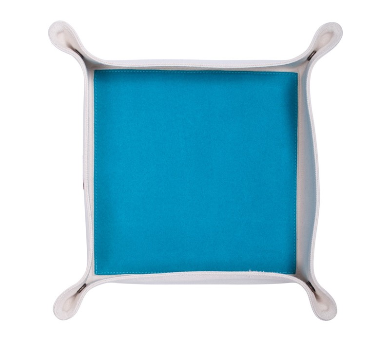 6x6x2" Color Block Valet Tray, Aqua (canvas, microfiber) CDHA047