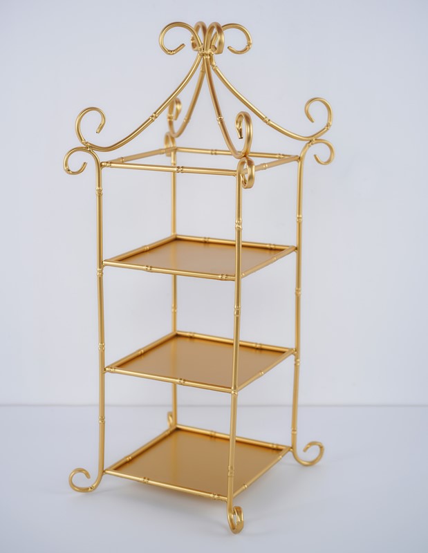 10x10x24" Metal Bamboo Etagere, Gold HD6084