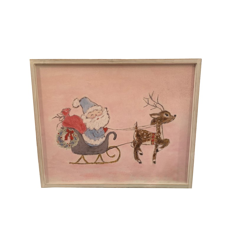 24x19" Santa Reindeer Wall Art ©Tawnya Norton TNX1000