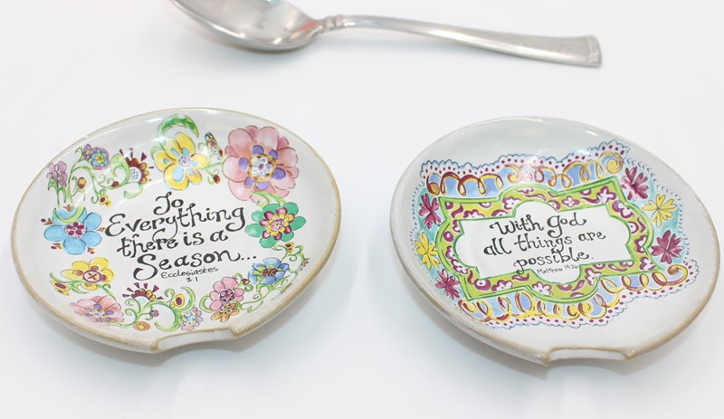 4" Ceramic Spoon Rest, 2 Assorted ©The Glory Bee CB2142A