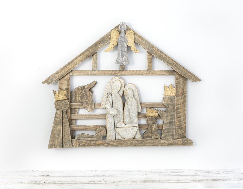 31x24" Layered Nativity Wall Décor, Tricolor CM5121