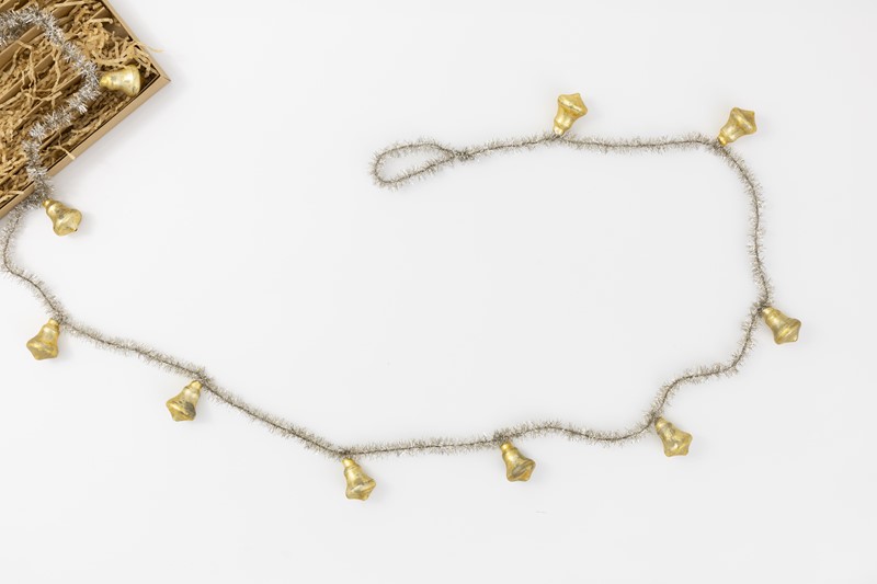 72" Glass Bell and Tinsel Garland CM5323