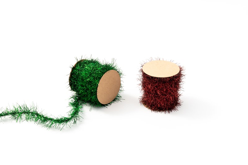 157" Red and Green Tinsel Garland on Spool, 2 assorted CM5293A