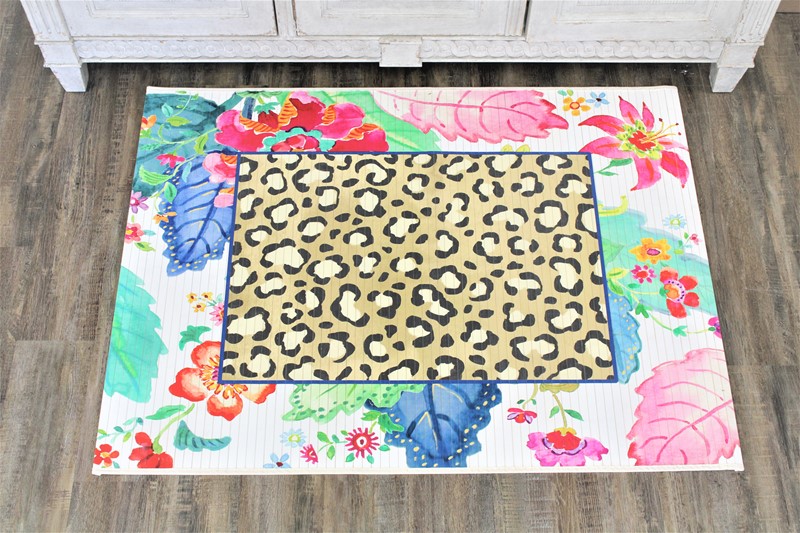 35x48" Bamboo Mat, Tobacco Leaf Leopard ©Casey Krimmel CK1401