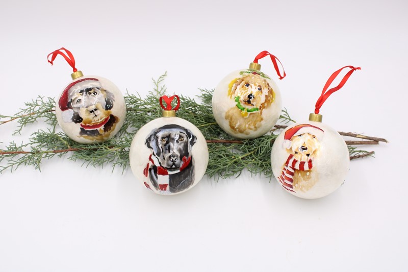 4" Capiz Ball Ornaments, Dogs, 4 Assorted ©Megan Grinder MGX5001A
