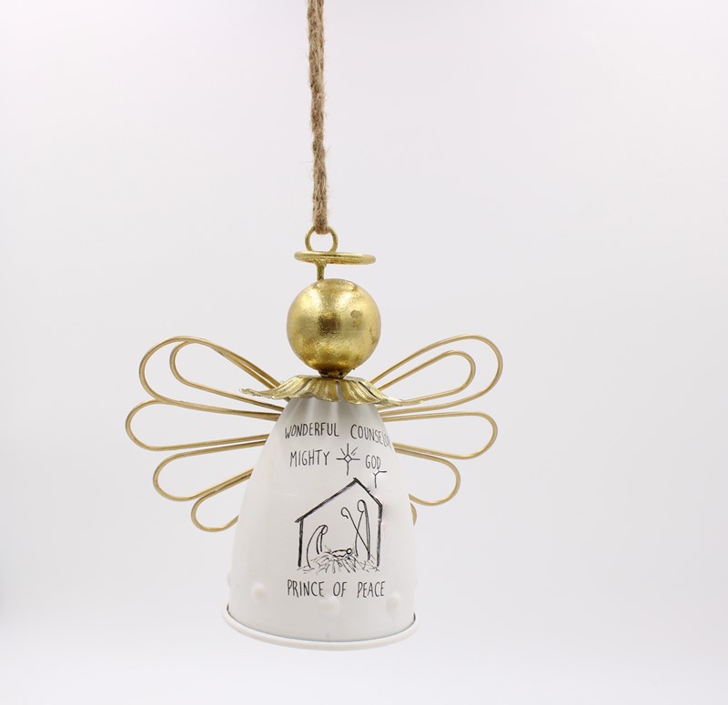 8.5" Metal Angel Bell, Prince Of Peace ©Tawnya Norton TNX6110