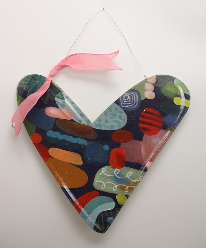 23x24" Handpainted Door Decor, Abstract Heart ©Jill Alford JA1003