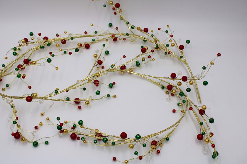 71" Metallic Berry Garland, Gold/Red/Green CM1031