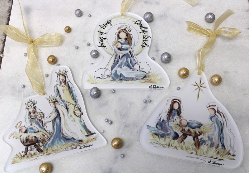 5-6.2x6" Cutout Acrylic Ornament, Nativity, 3 assorted ©Dana Shoops DSX6020A