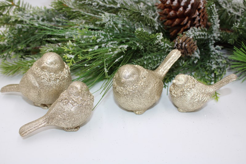 4.7x3.15" Large Gold Resin Birds, 2 assorted CM1236A