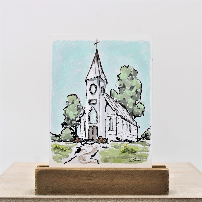 5x1.2x6" Wood Church Table Décor ©Dana Shoops DS3000