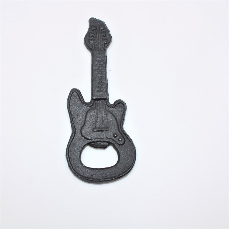 2x5" Cast Iron Guitar Bottle Opener, Black HD7116