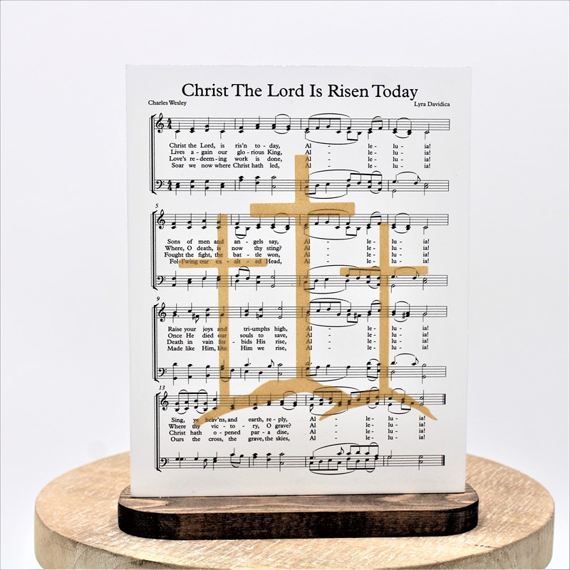 6.3x2.4x8" Wood Table Décor Christ The Lord Is Risen Today MS2303